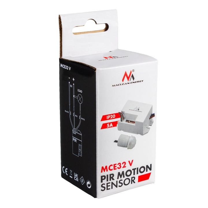 Maclean PIR-bevægelsessensor, med ekstern sensor, 12-24 V DC, 360°, MCE32 V