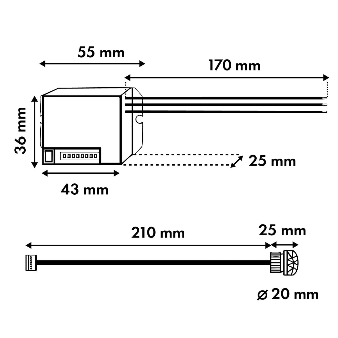 Maclean PIR-bevægelsessensor, med ekstern sensor, 12-24 V DC, 360°, MCE32 V