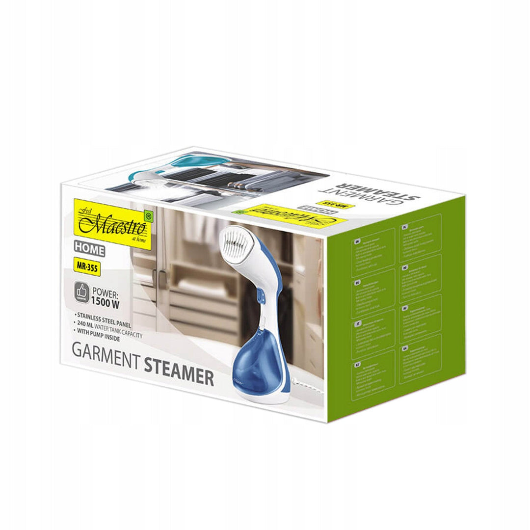 Maestro tøjstryger, 1500 W, vandbeholder 240 ml, blå, MR-355-BLUE