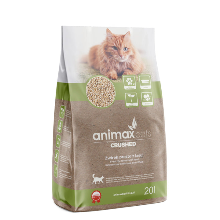 Klumpende kattegrus, klassisk, knust, 20 liter, Animax