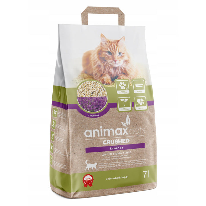 Klumpende kattegrus, lavendel, knust, 7 liter, Animax