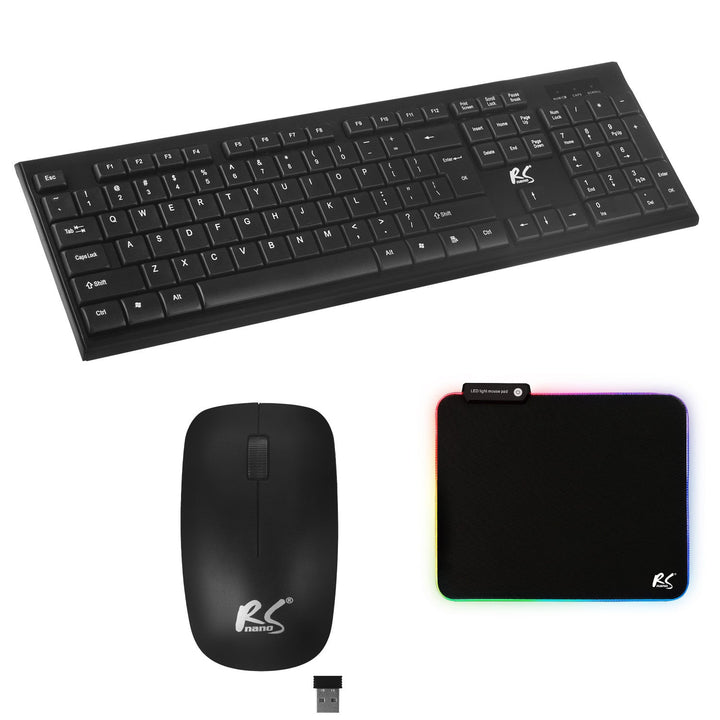 Tastatur + trådløs mus COMBO NanoRS, RS580 + musemåtte