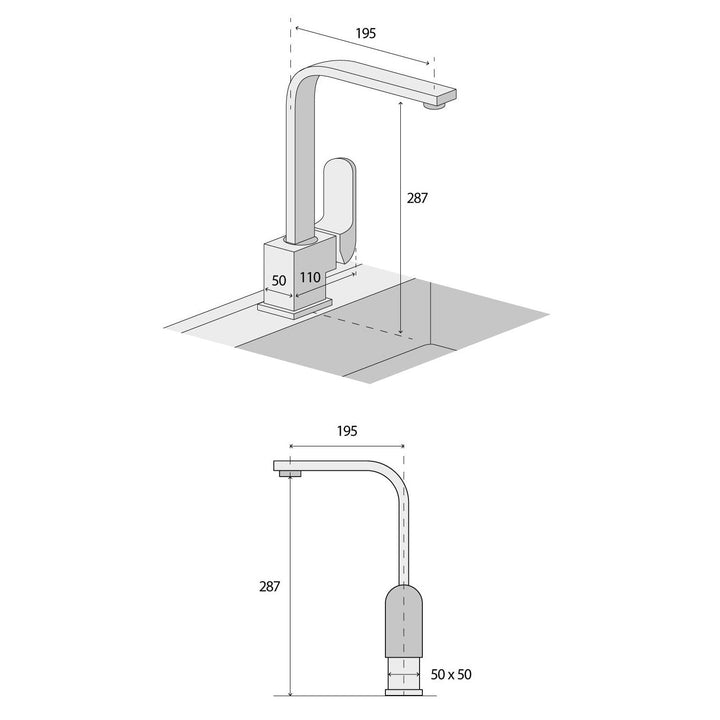 Concept køkkenbatteri, håndtag, 360° drejbar. BDG6529bc