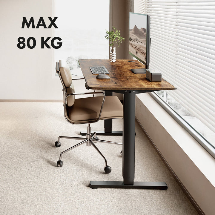 Elektrisk skrivebord med højdejustering Ergo Office, maks. højde 1160 mm, maks. 80 kg, uden bordplade til stående og siddende arbejde, sort, ER-400 B