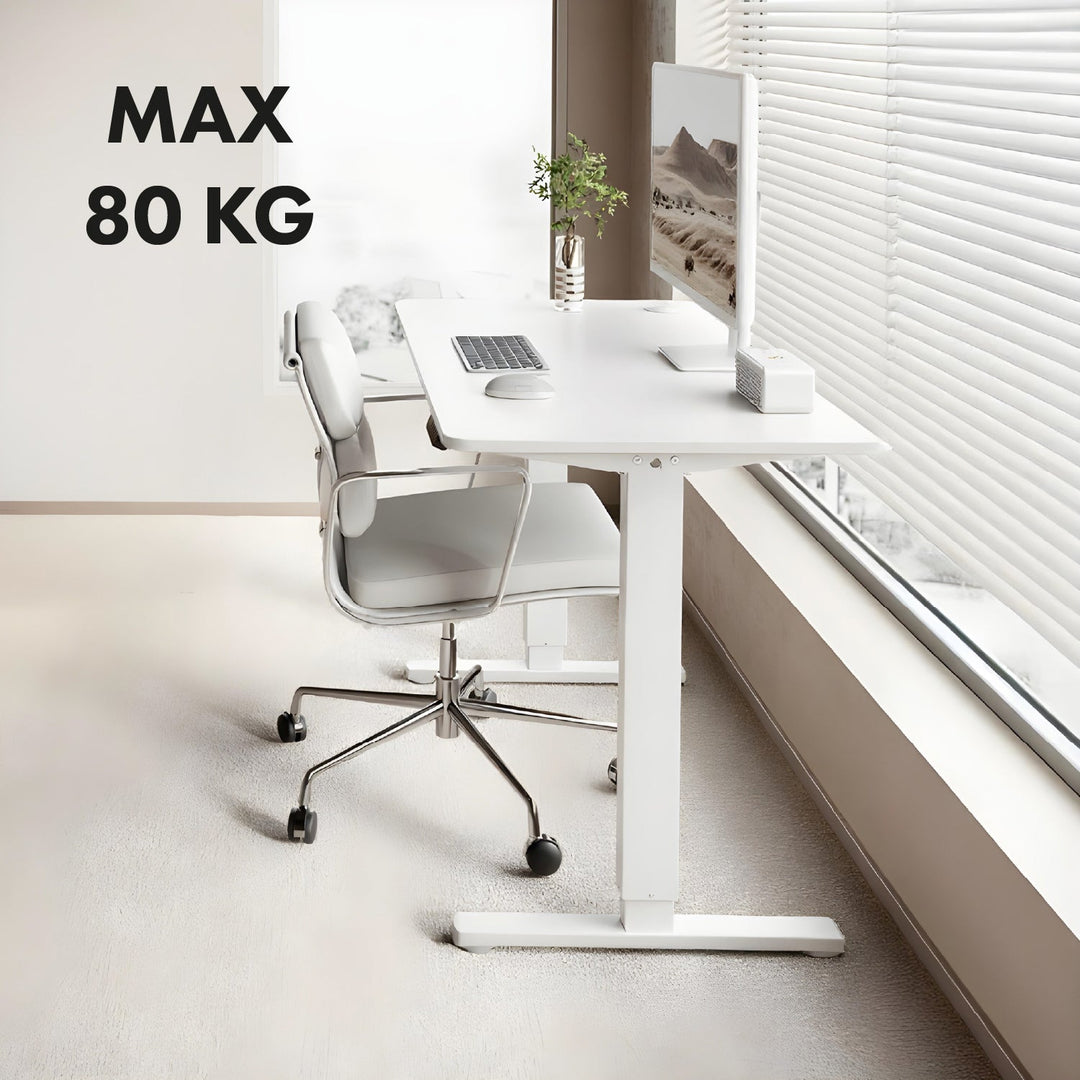 Elektrisk skrivebord med højdejustering Ergo Office, maks. højde 1160 mm, maks. 80 kg, uden bordplade til stående/siddende arbejde, hvid, ER-400 W