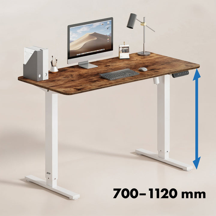 Elektrisk skrivebord med højdejustering Ergo Office, maks. højde 1160 mm, maks. 80 kg, uden bordplade til stående/siddende arbejde, hvid, ER-400 W