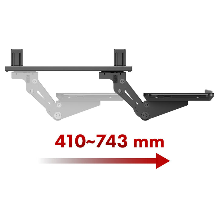 Maclean tastaturholder til undersiden af skrivebordet, justerbar, maks. 5 kg, sort, MC-156 B