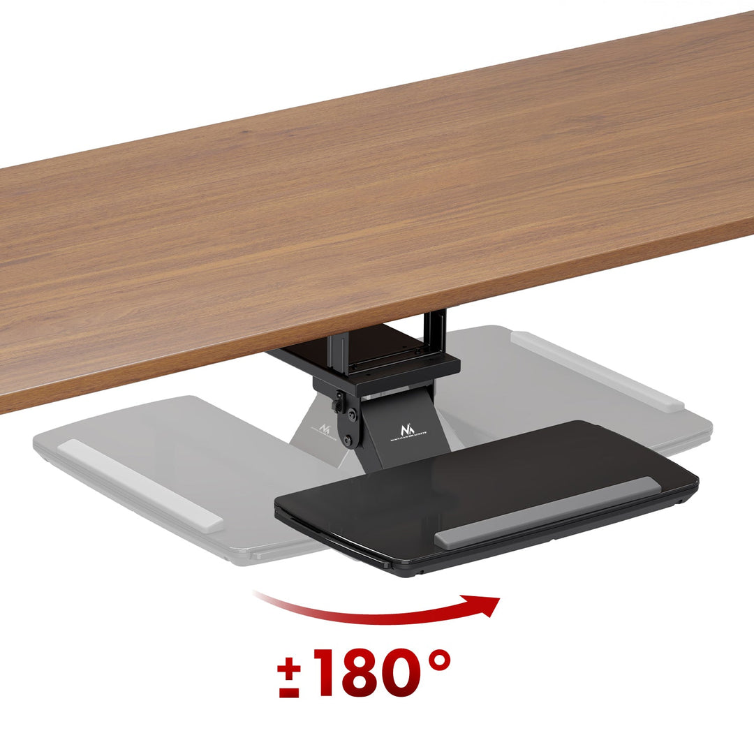 Maclean tastaturholder til undersiden af skrivebordet, justerbar, maks. 5 kg, sort, MC-156 B