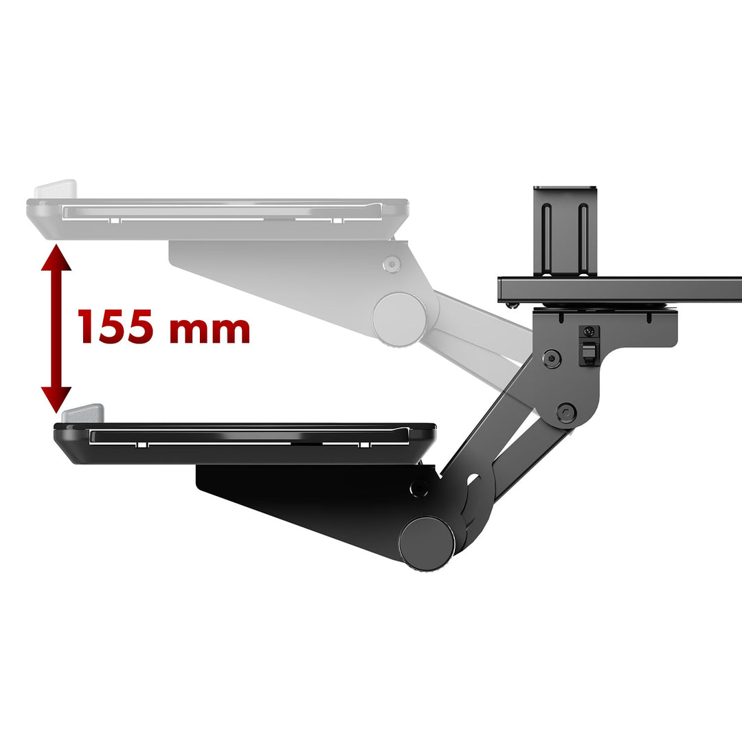 Maclean tastaturholder til undersiden af skrivebordet, justerbar, maks. 5 kg, sort, MC-156 B