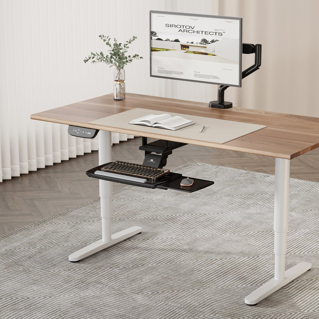 Maclean tastaturholder til undersiden af skrivebordet, justerbar, maks. 5 kg, sort, MC-156 B