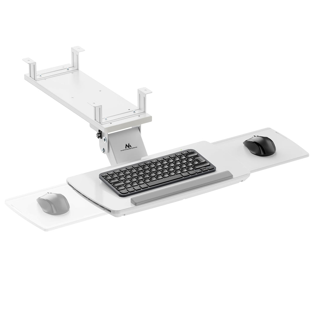 Maclean underbordstativ til tastatur, justerbart, maks. 5 kg, hvidt, MC-156 W