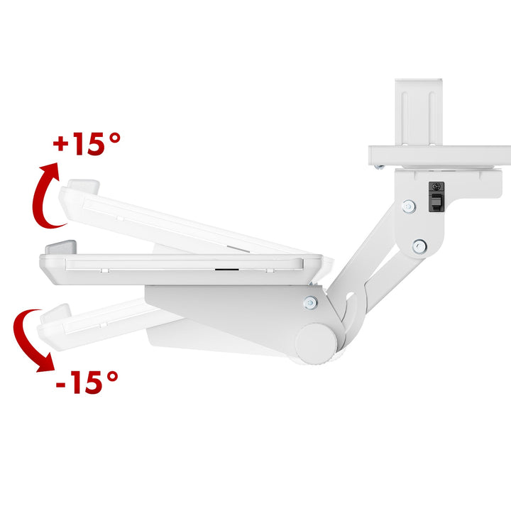 Maclean underbordstativ til tastatur, justerbart, maks. 5 kg, hvidt, MC-156 W