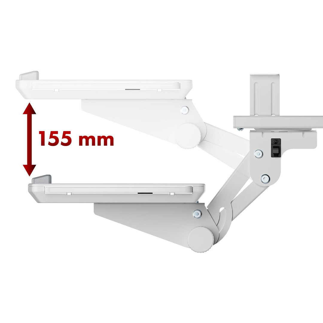 Maclean underbordstativ til tastatur, justerbart, maks. 5 kg, hvidt, MC-156 W