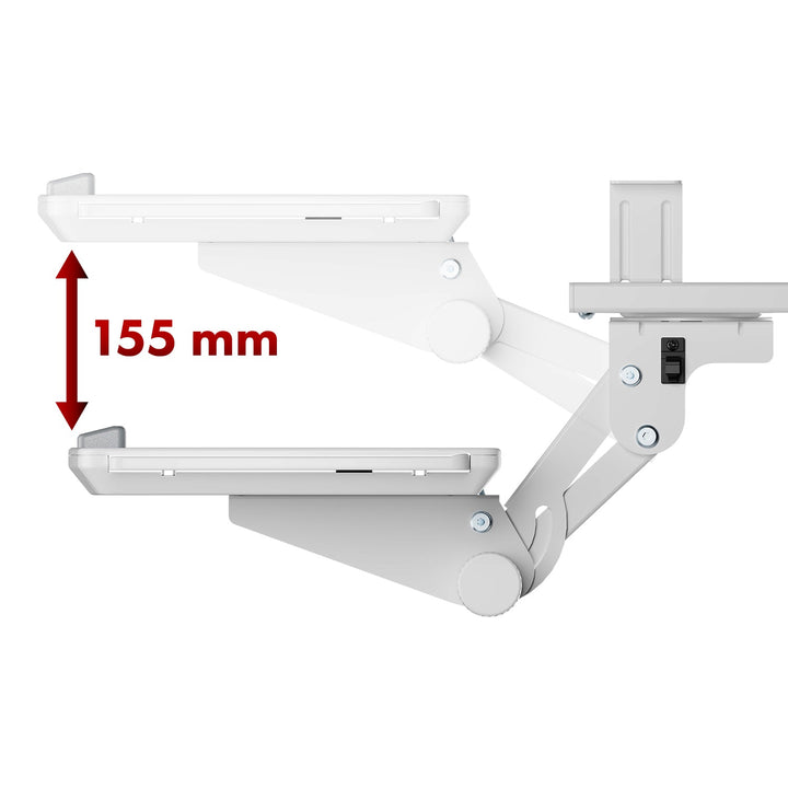 Maclean underbordstativ til tastatur, justerbart, maks. 5 kg, hvidt, MC-156 W