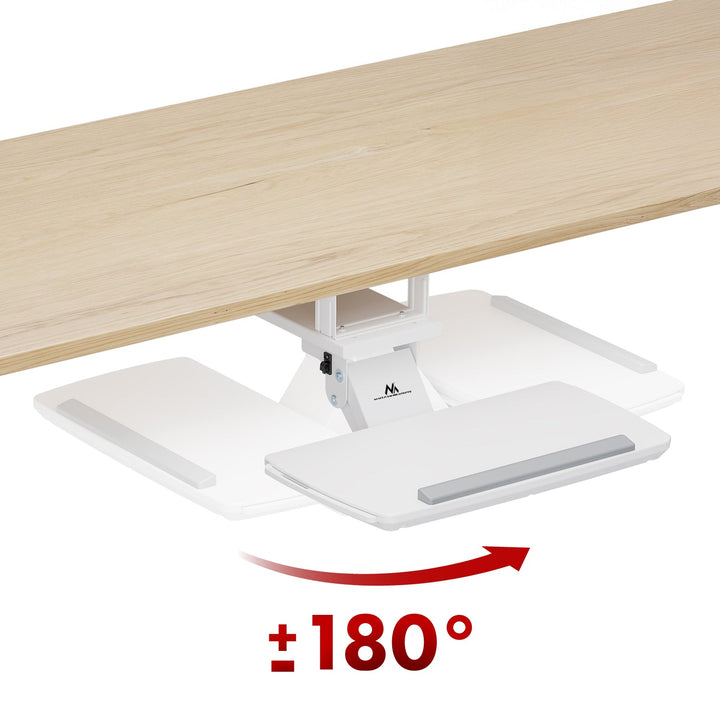 Maclean underbordstativ til tastatur, justerbart, maks. 5 kg, hvidt, MC-156 W