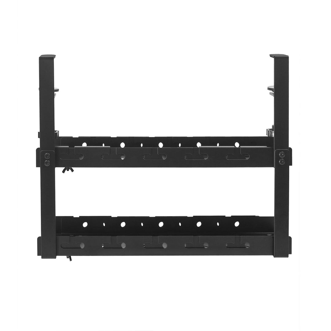 Maclean kabelholder til undersiden af skrivebordet, maks. belastning 5 kg, maks. 728 mm, 2 niveauer, sort, MC-102 B