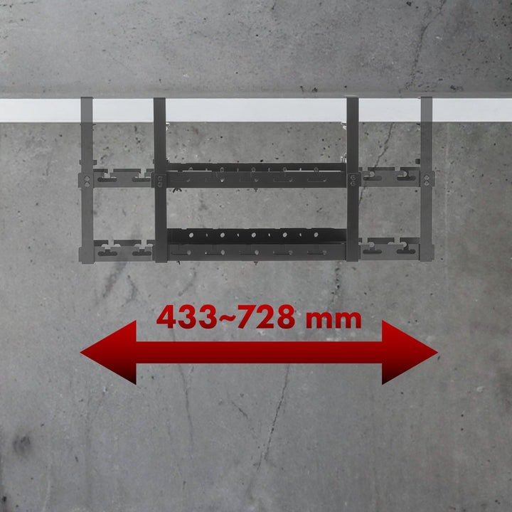 Maclean kabelholder til undersiden af skrivebordet, maks. belastning 5 kg, maks. 728 mm, 2 niveauer, sort, MC-102 B