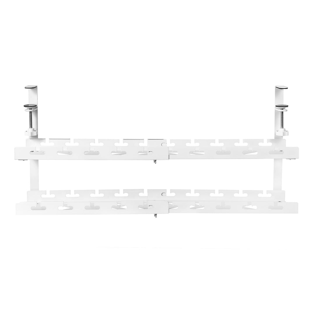 Maclean kabelholder til under skrivebordet, maks. belastning 5 kg, maks. 728 mm, 2 niveauer, hvid, MC-102 W