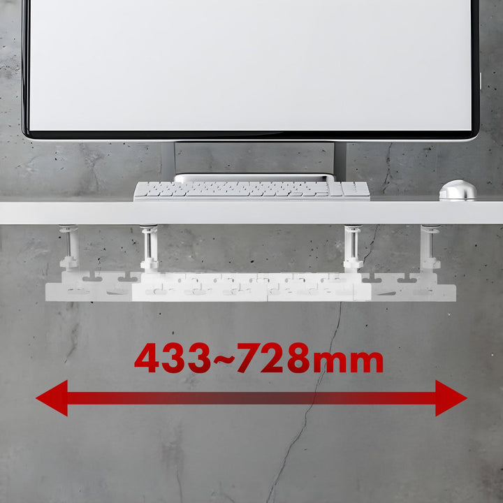 Maclean kabelholder til skrivebordet, maks. belastning 5 kg, maks. 728 mm, hvid, MC-103 W