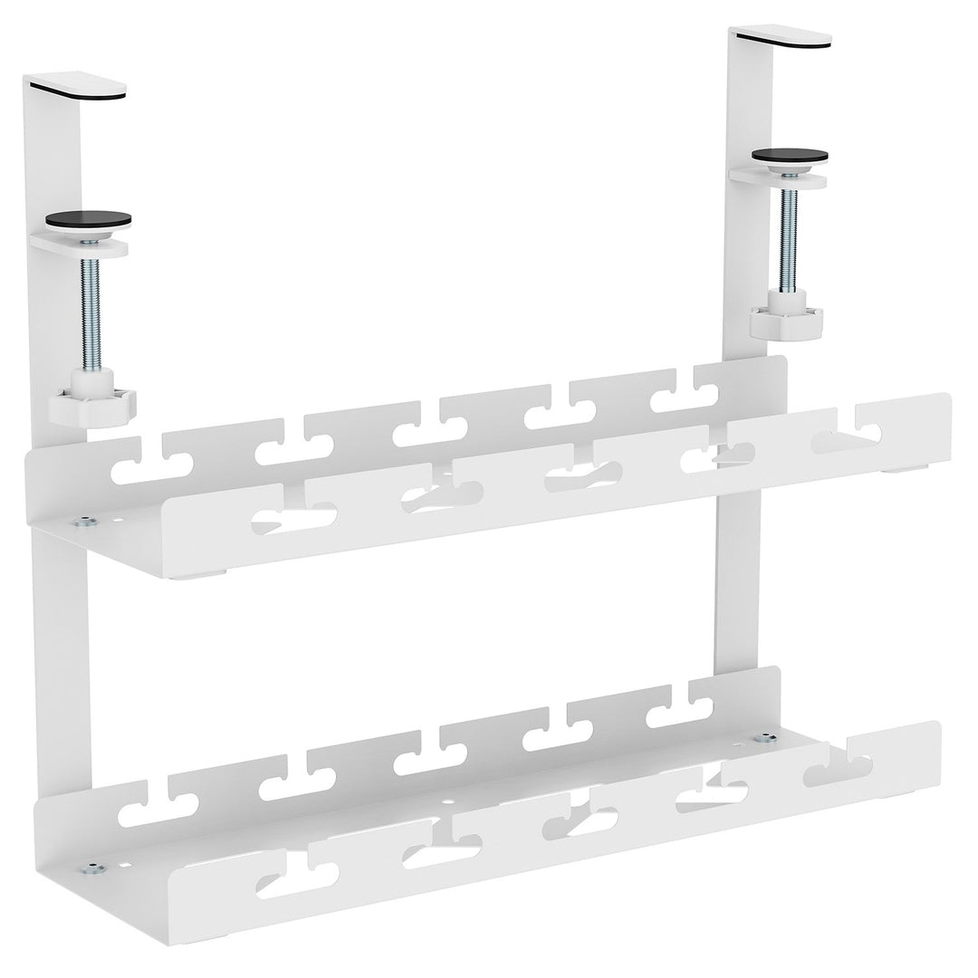 Maclean kabelholder til skrivebordet, maks. belastning 5 kg, 2 niveauer, hvid, MC-104 W