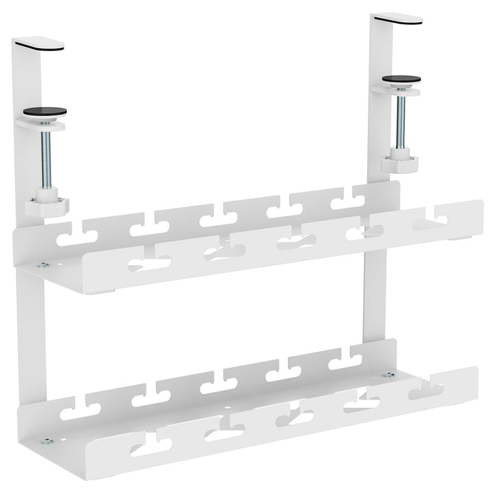 Maclean kabelholder til skrivebordet, maks. belastning 5 kg, 2 niveauer, hvid, MC-104 W