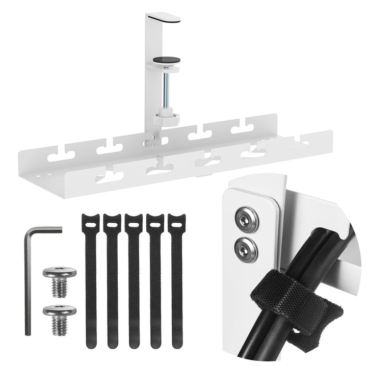 Maclean kabelholder til skrivebordet, maks. belastning 5 kg, hvid, MC-105 W