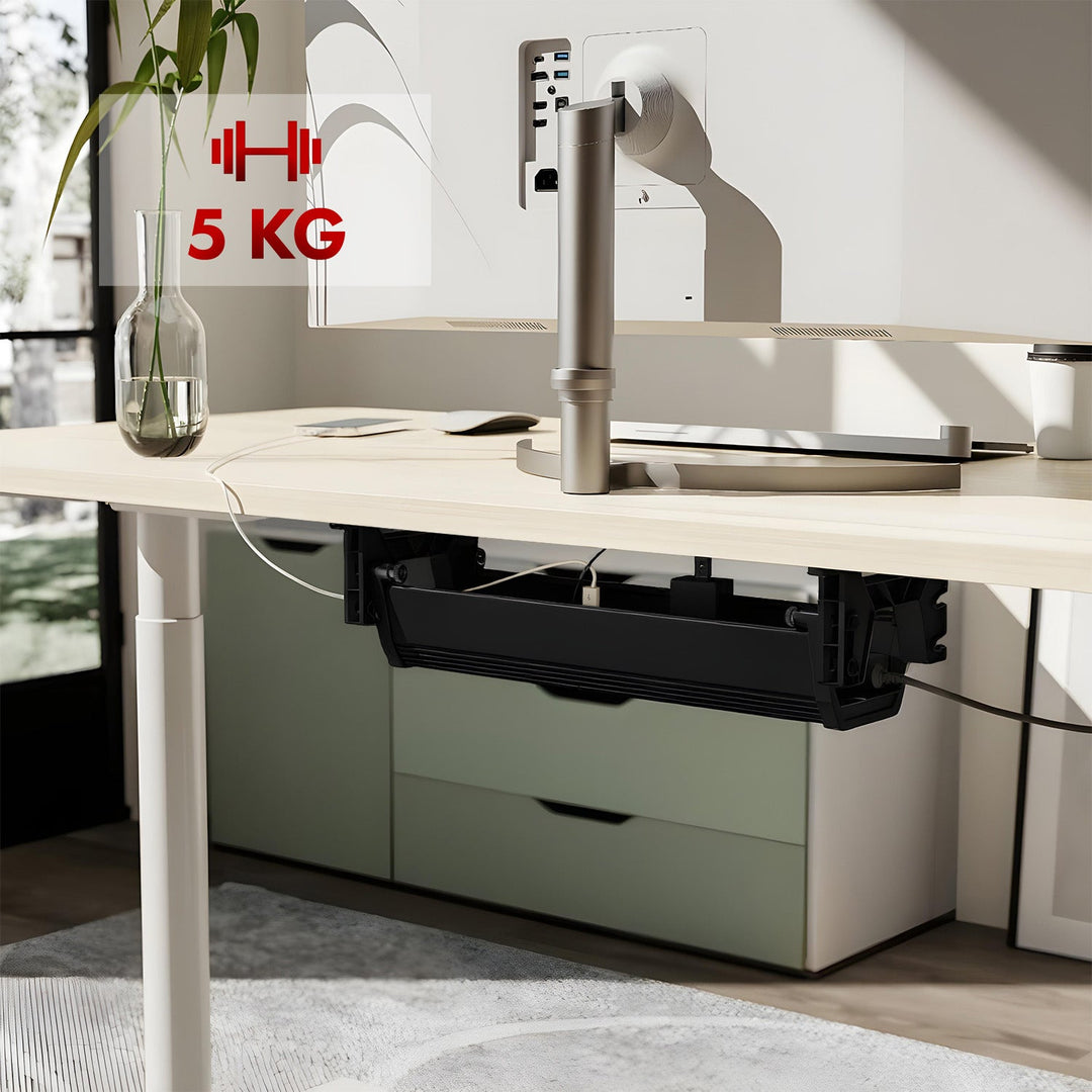 Underbordsholder til kabler/forlængerledning Maclean, maks. belastning 5 kg, sort, MC-106 B