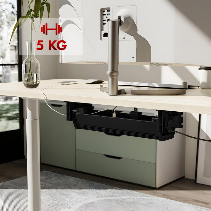 Underbordsholder til kabler/forlængerledning Maclean, maks. belastning 5 kg, sort, MC-106 B