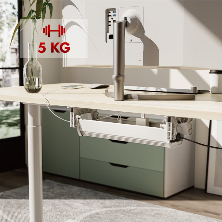 Underbordsholder til kabler/forlængerledning Maclean, maks. belastning 5 kg, hvid, MC-106 W