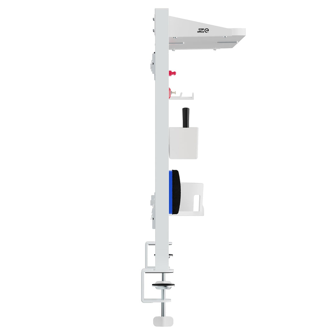 Skrivebordsafskærmning / organizer Ergo Office, maks. belastning 10 kg, hvid og korkplade, bredde 1250 mm, hvid, ER-300 W