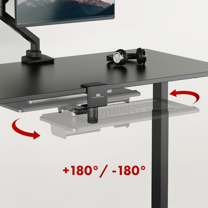 Maclean bordpladeholder til tastatur, maks. belastning 5 kg, justerbar i vandret og lodret retning, sort, MC-108 B