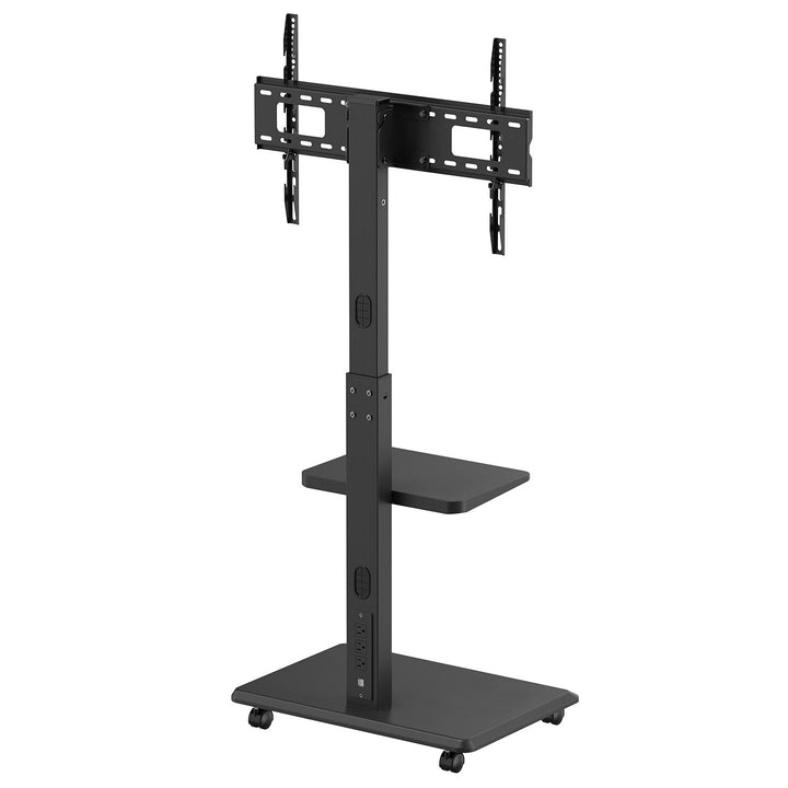 Stativ/vogn til tv Ergo-Office, maks. belastning 50 kg/5 kg hylde, maks. VESA 600x400, indbygget strømskinne, sort, ER-304 B