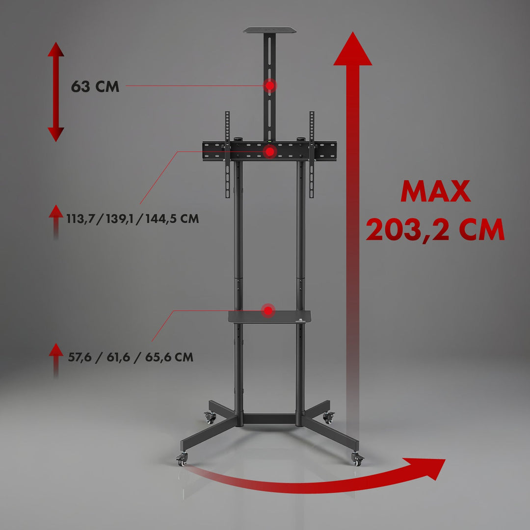 Stand / TV-vogn Maclean, kamerahylde, på hjul, 37-70", maks. belastning 45 kg/5 kg hylde, maks. VESA 600x400, MC-113 B