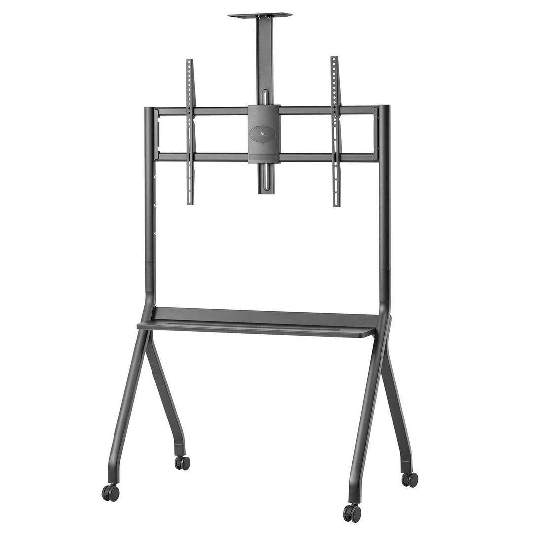 Stativ/vogn til tv Maclean, hylde til kamera, på hjul, 55-100", maks. belastning 120 kg/10 kg hylde, maks. VESA 900x600, sort, MC-114 B