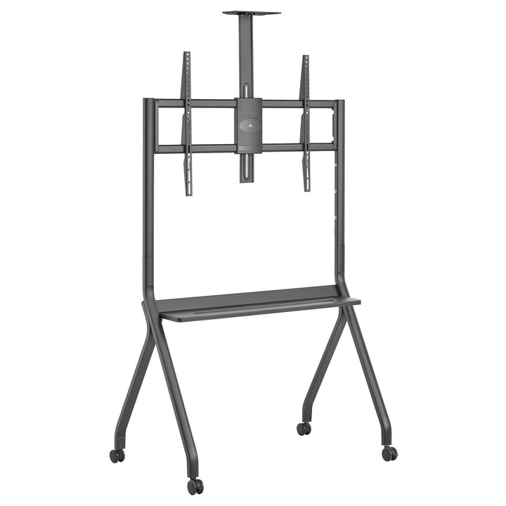 Stativ/vogn til tv Maclean, hylde til kamera, på hjul, 55-100", maks. belastning 120 kg/10 kg hylde, maks. VESA 900x600, sort, MC-114 B