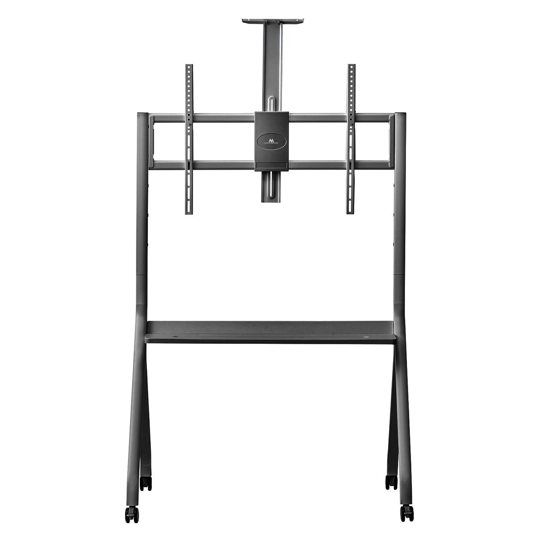 Stativ/vogn til tv Maclean, hylde til kamera, på hjul, 55-100", maks. belastning 120 kg/10 kg hylde, maks. VESA 900x600, sort, MC-114 B