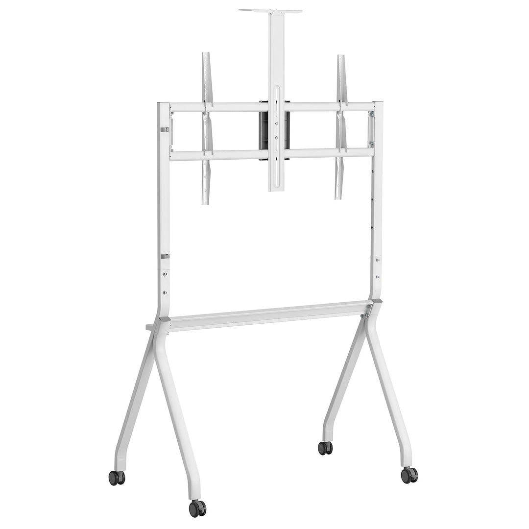 Stand / TV-vogn Maclean, kamerahylde, på hjul, 55-100", maks. belastning 120 kg/10 kg hylde, maks. VESA 900x600, hvid, MC-114 W