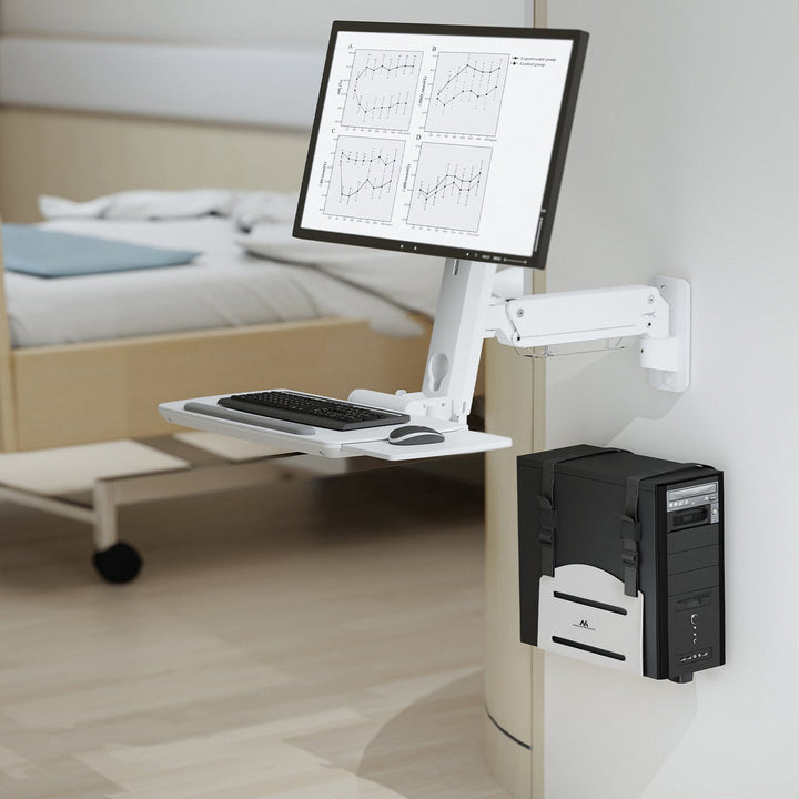 Maclean CPU-holder, rækkevidde 122-212 mm, maks. belastning 10 kg, hvid, MC-116 W