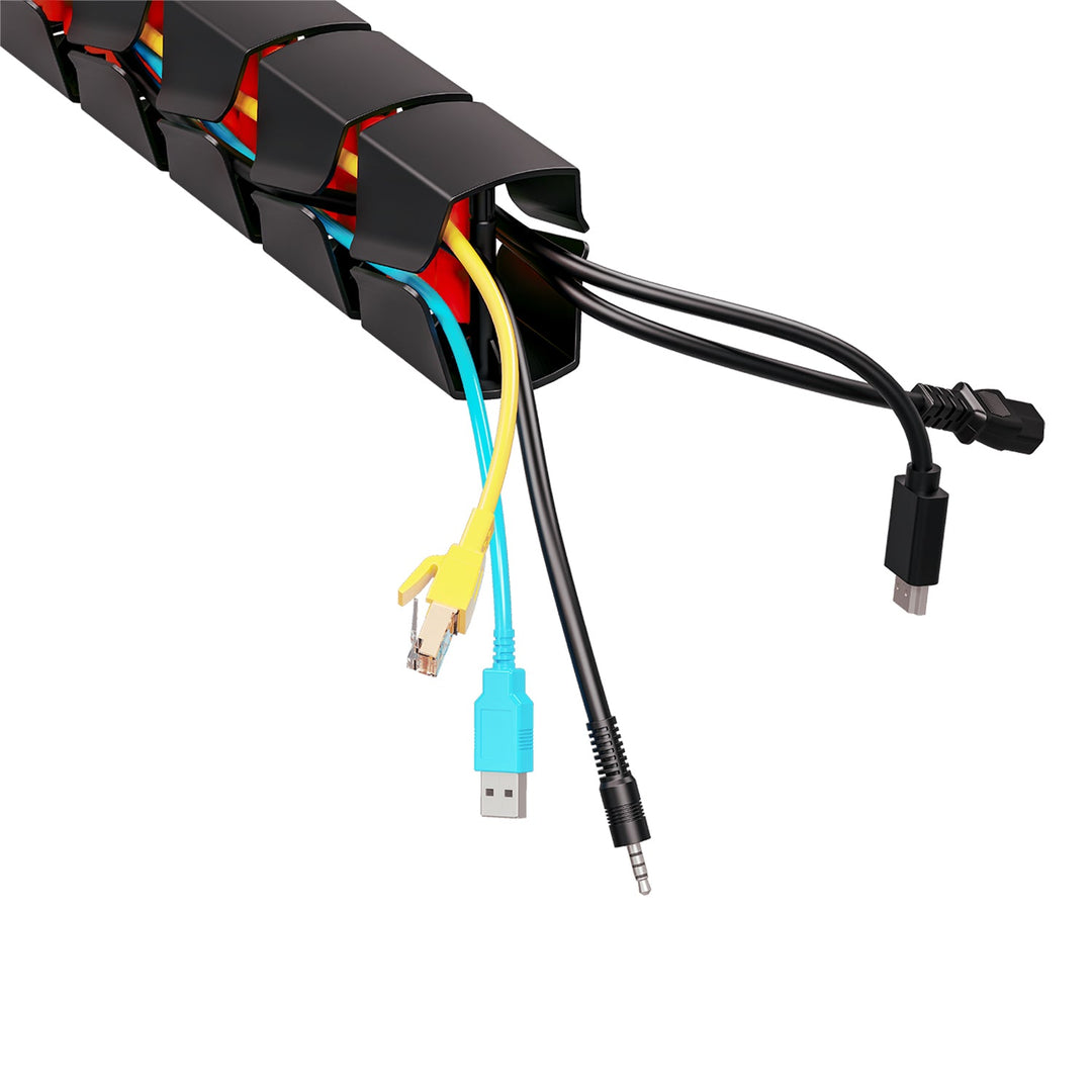 Kabelorganizer / dæksel til skrivebord Nano RS, 1345 mm, sort og rød, RS125