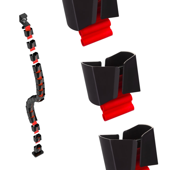 Kabelorganizer / dæksel til skrivebord Nano RS, 1345 mm, sort og rød, RS125