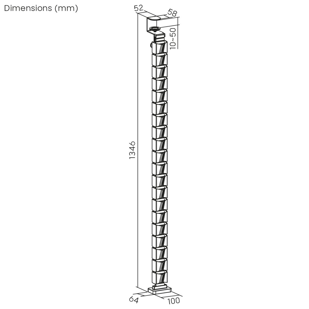 Kabelorganizer / dæksel til skrivebord Nano RS, 1345 mm, sort og rød, RS125
