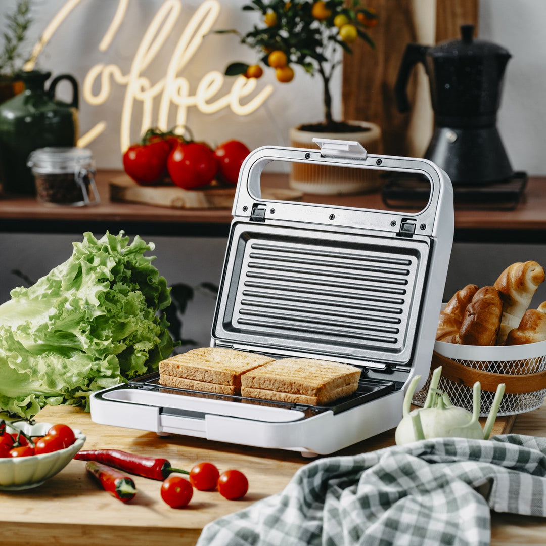 Adler sandwichmaker, kontaktgrill, 1100 W, hvid, AD 3070