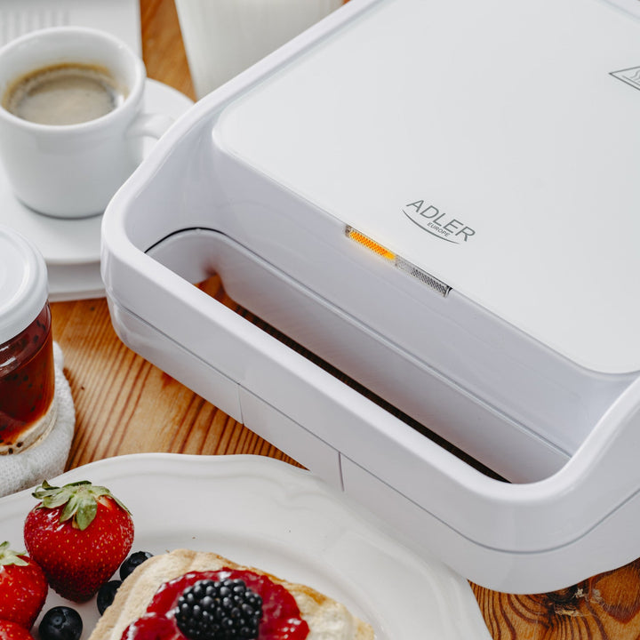 Adler sandwichmaker, kontaktgrill, 1100 W, hvid, AD 3070