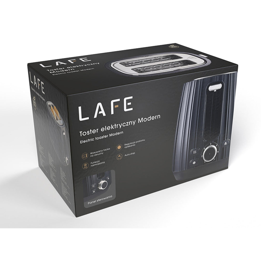 Lafe brødrister, 7-trins ristning, maks. 1080 W, sort, Modern