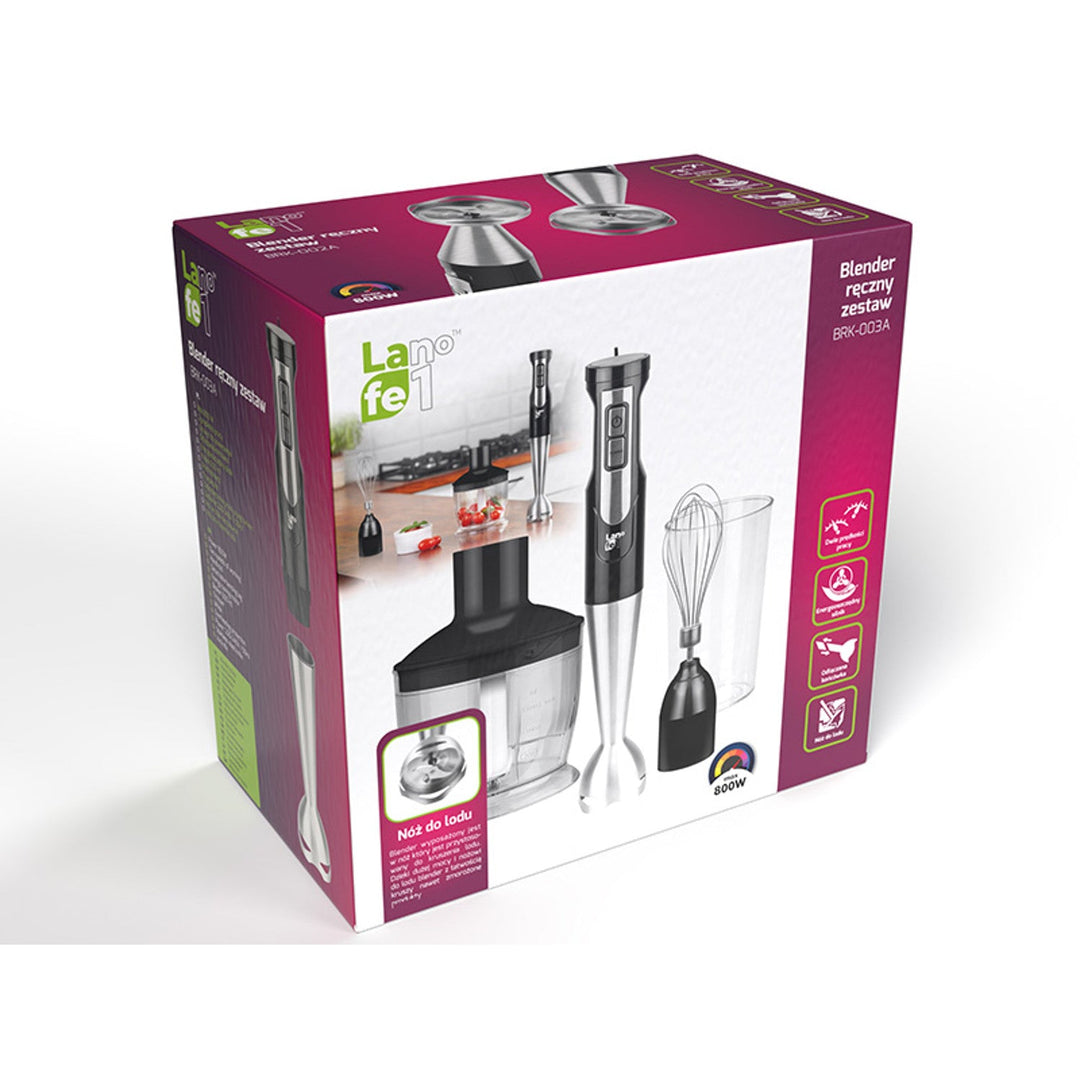 Lafe håndblender, 800 W, 600 ml kande, Turbo-funktion, BRK-003A