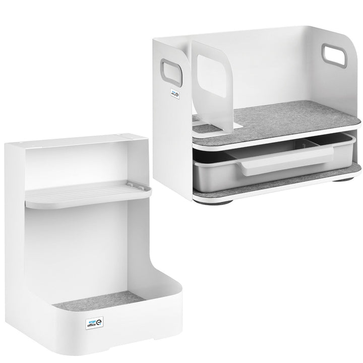 Ergo Office skrivebordsorganizer med skuffe, hvid, maks. 10 kg, ER-440 + Underbordsorganizer til tilbehør ER-442
