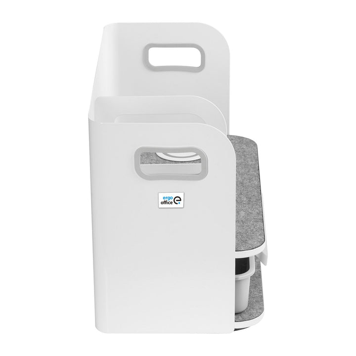 Skrivebordsorganizer med skuffe og trådløs oplader Ergo Office, hvid, maks. 10 kg, ER-441 + Underbordsorganizer til kontorartikler op til 5 kg ER-442