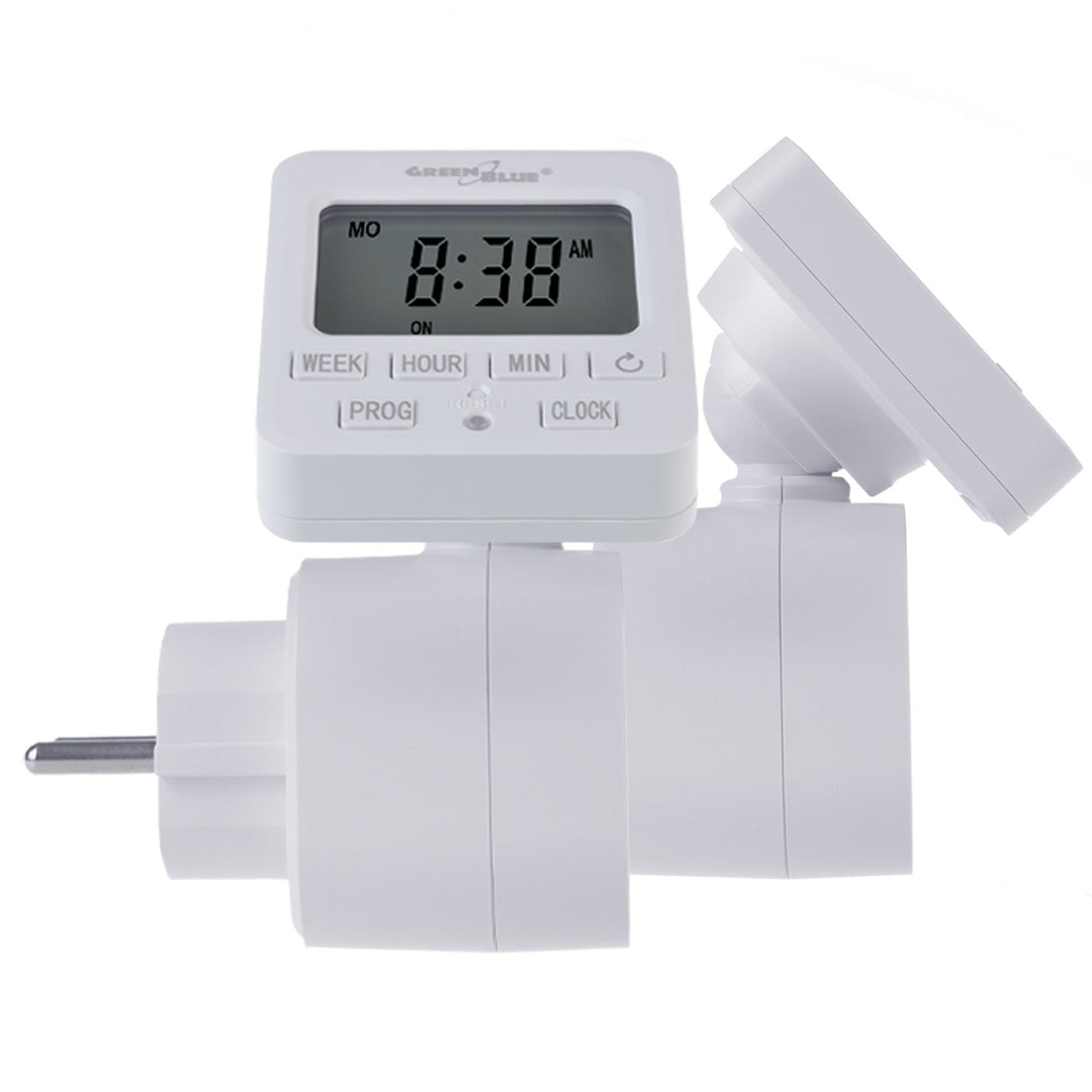 Tidsafbryder - digital timer GreenBlue, maks. belastning 16A, IP20, GB605 E, 2 stk.
