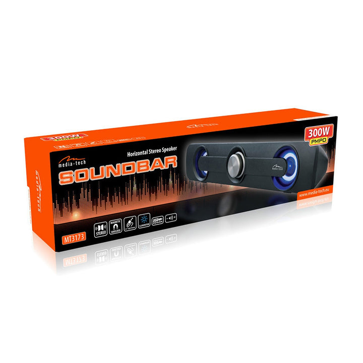 Horisontal stereo højttaler af typen soundbar, PMPO 300W, RMS 5W Media-Tech MT3173
