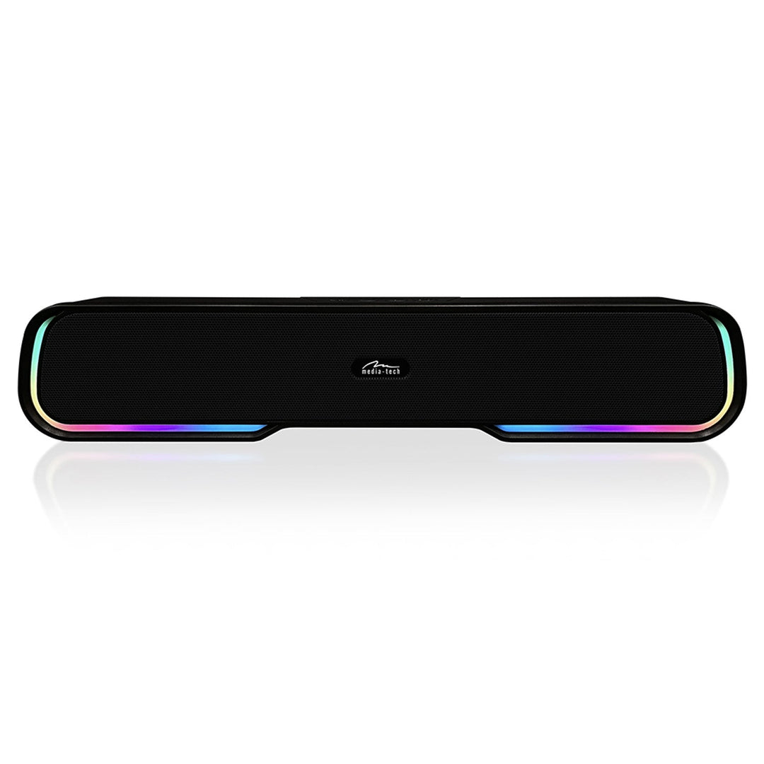 Bærbar Bluetooth-højttaler af typen soundbar, flerfarvet RGB-belysning, RMS 10 W, PMPO 450 W, FM-radio, MP3. AUX, indbygget batteri, Media-Tech PHANTOM BT